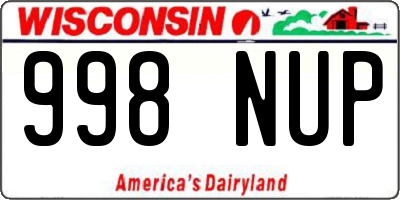 WI license plate 998NUP