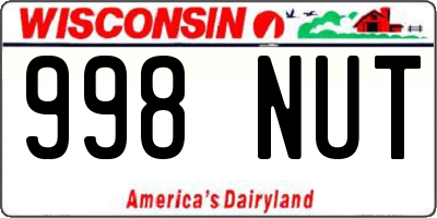 WI license plate 998NUT