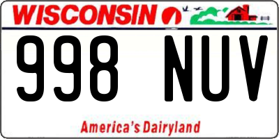 WI license plate 998NUV