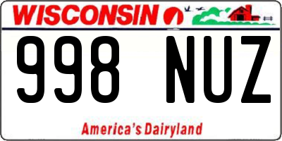 WI license plate 998NUZ