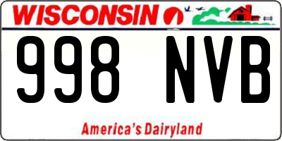WI license plate 998NVB