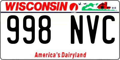 WI license plate 998NVC