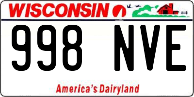 WI license plate 998NVE