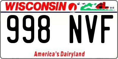 WI license plate 998NVF