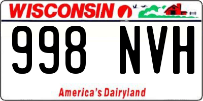 WI license plate 998NVH