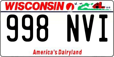 WI license plate 998NVI