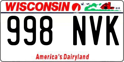 WI license plate 998NVK