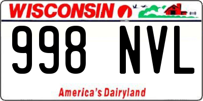 WI license plate 998NVL