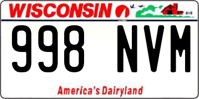 WI license plate 998NVM