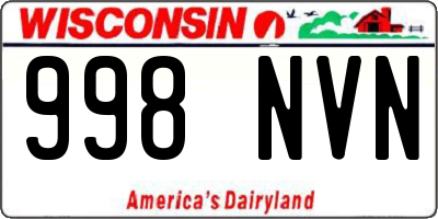 WI license plate 998NVN