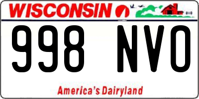 WI license plate 998NVO