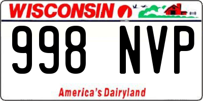 WI license plate 998NVP