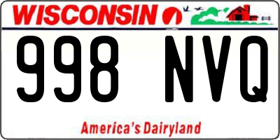 WI license plate 998NVQ