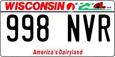 WI license plate 998NVR