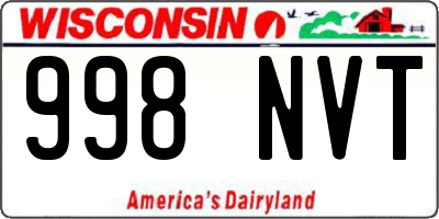 WI license plate 998NVT