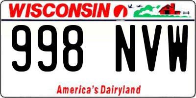 WI license plate 998NVW