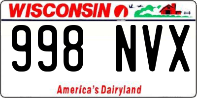 WI license plate 998NVX