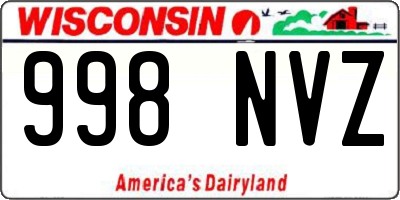 WI license plate 998NVZ