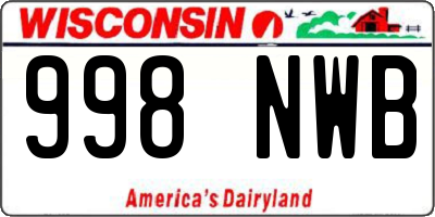 WI license plate 998NWB