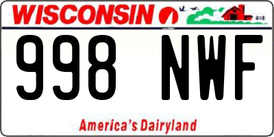 WI license plate 998NWF