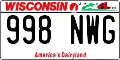 WI license plate 998NWG
