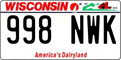 WI license plate 998NWK