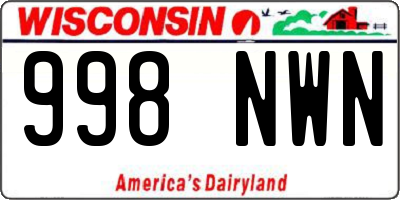 WI license plate 998NWN