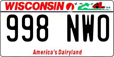 WI license plate 998NWO
