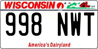 WI license plate 998NWT