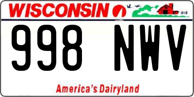 WI license plate 998NWV