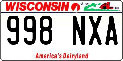 WI license plate 998NXA