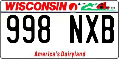 WI license plate 998NXB