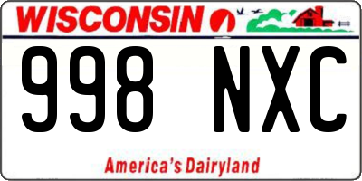 WI license plate 998NXC