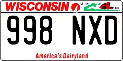 WI license plate 998NXD