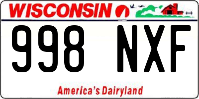 WI license plate 998NXF