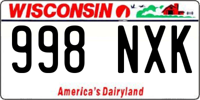 WI license plate 998NXK