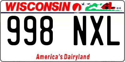 WI license plate 998NXL