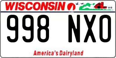 WI license plate 998NXO