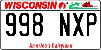 WI license plate 998NXP
