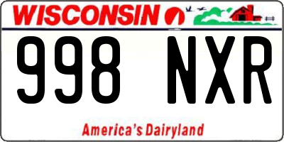 WI license plate 998NXR