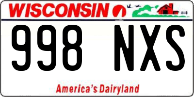 WI license plate 998NXS