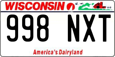 WI license plate 998NXT