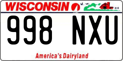 WI license plate 998NXU