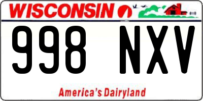 WI license plate 998NXV