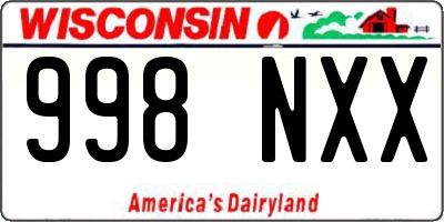 WI license plate 998NXX
