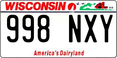 WI license plate 998NXY