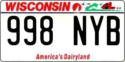 WI license plate 998NYB