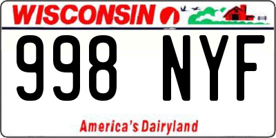 WI license plate 998NYF