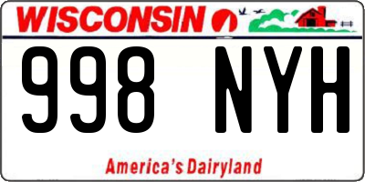 WI license plate 998NYH