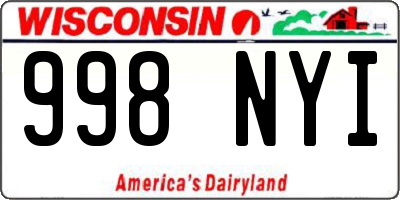 WI license plate 998NYI